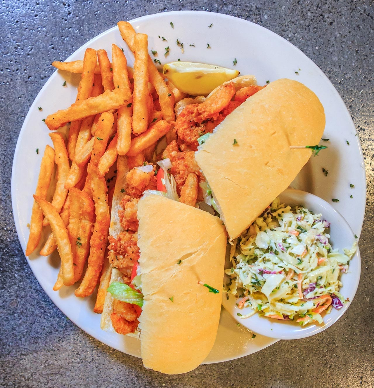 Fried Shrimp PoBoy Platter, PoBoy